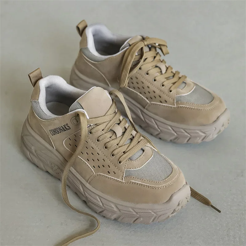 Мужские обувь Desert Yellow 2024 весна и осень новые кроссовки мужские Tide Shoes супер огонь INS Daddy Shoes Альпинистские обувь
