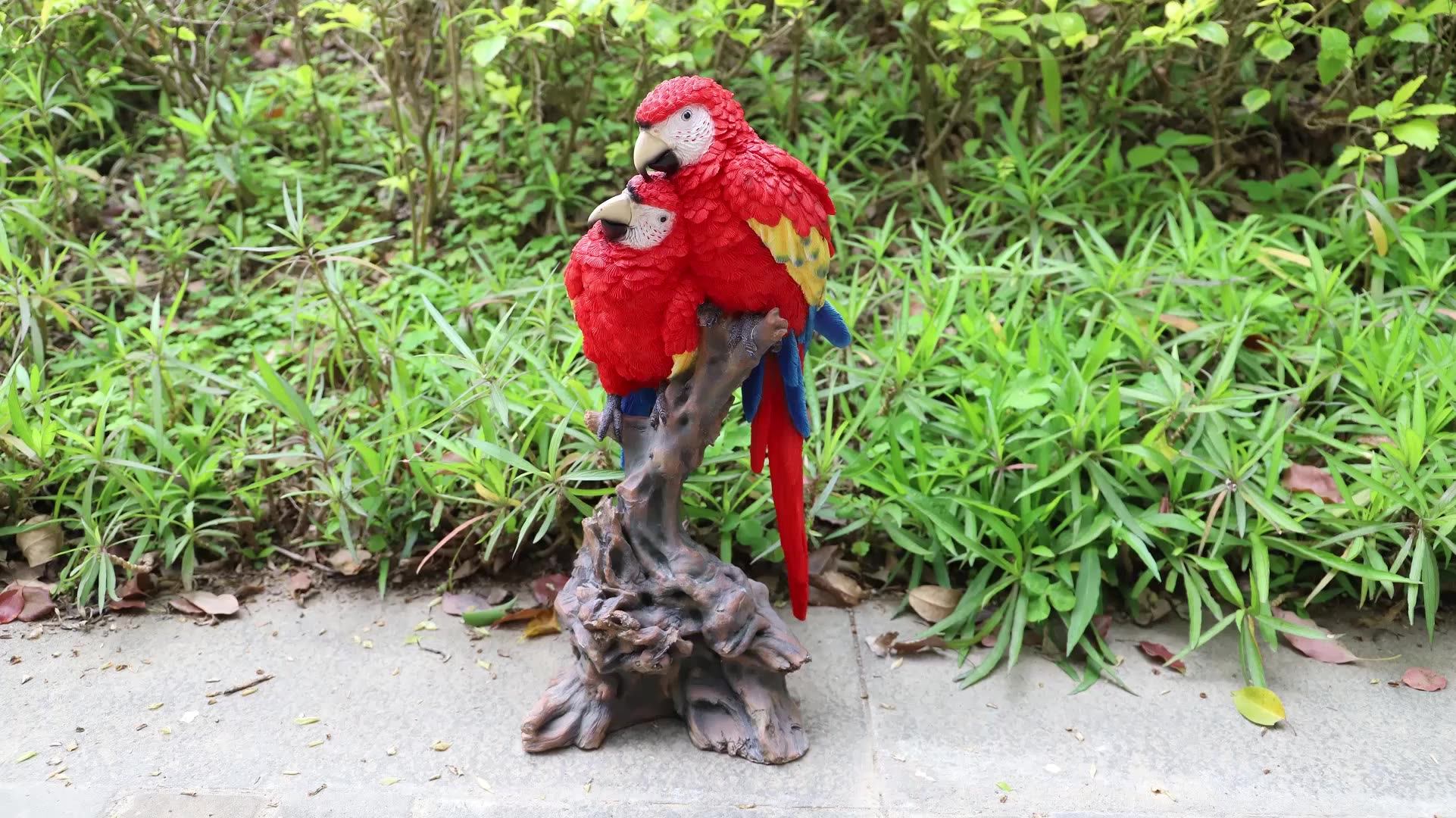 Wholesale Garden Decor Resin Crafts Realistic Resin Parrots Birds