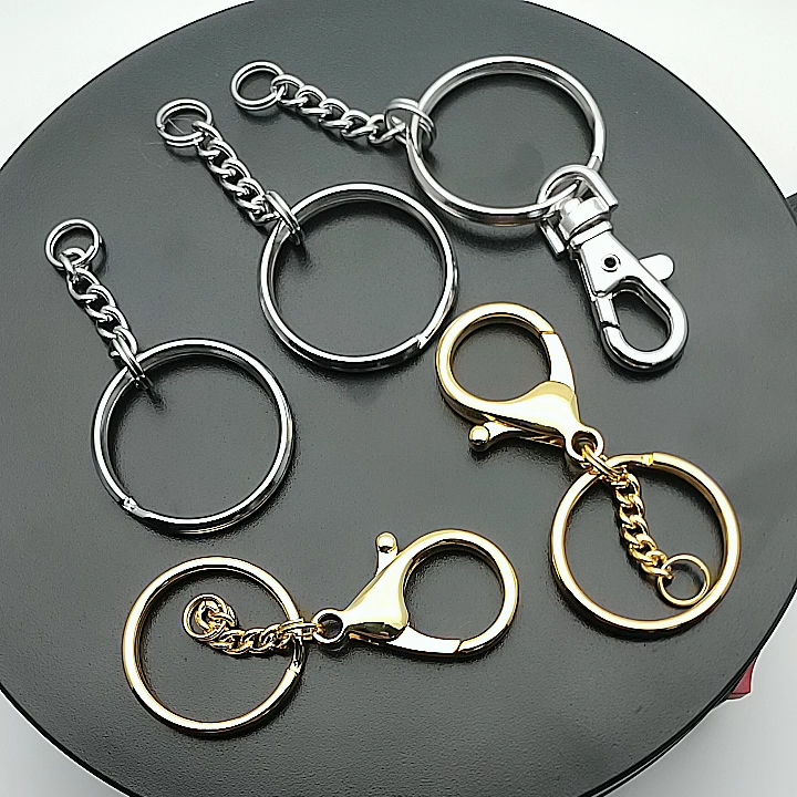 Diy Split Key Ring With Chain,Lystaii Nickel Plated Split Key Ring With