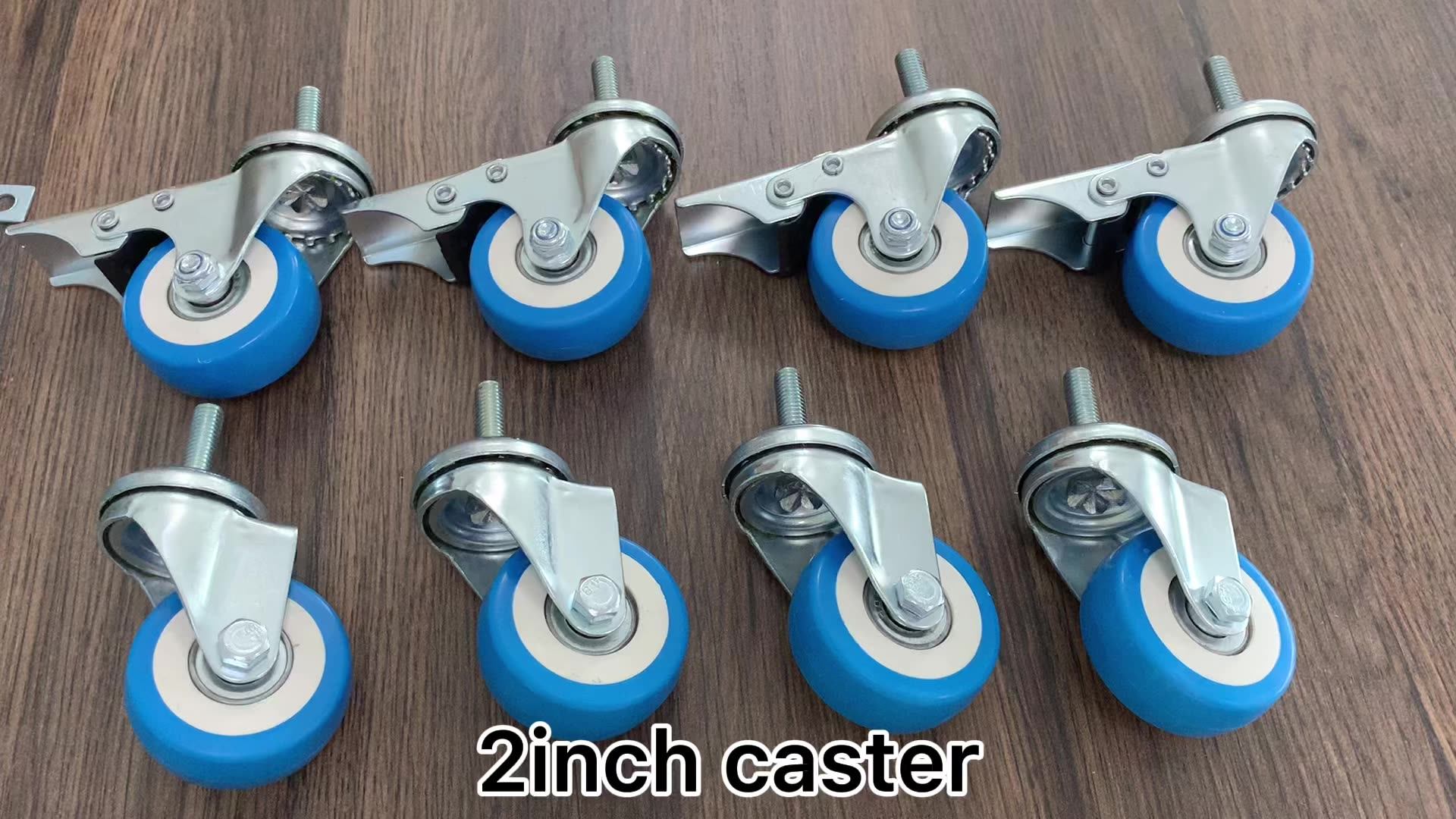 50mm Furniture Small Polyurethane Universal Caster 2 Inch Resistant