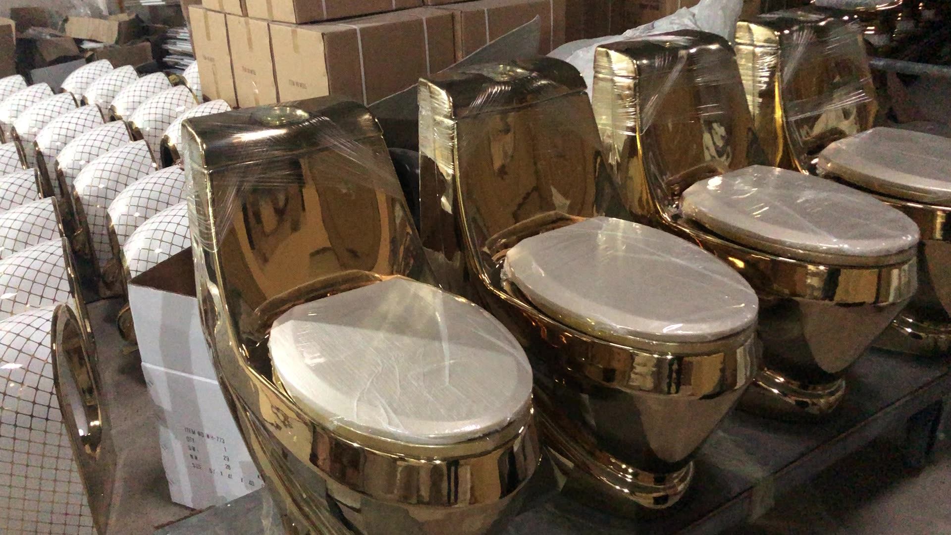 ceramic gold plated toilet gold color bathroom golden toilet wc, View