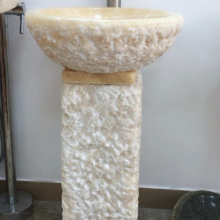 Honey Onyx Luxury Stone Bathroom Pedestal Sink Buy Natural Stone