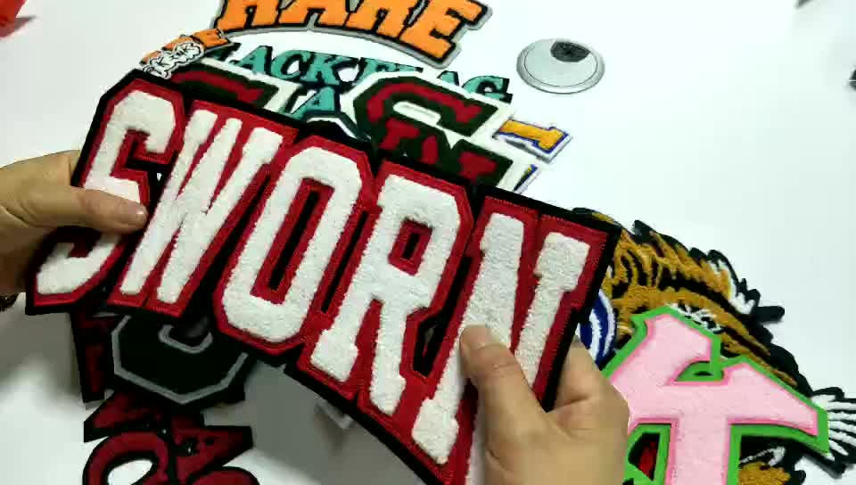Wholesale Custom Felt Letter College Chenille Patch Varsity,Fabric Sew On Letters For Clothing