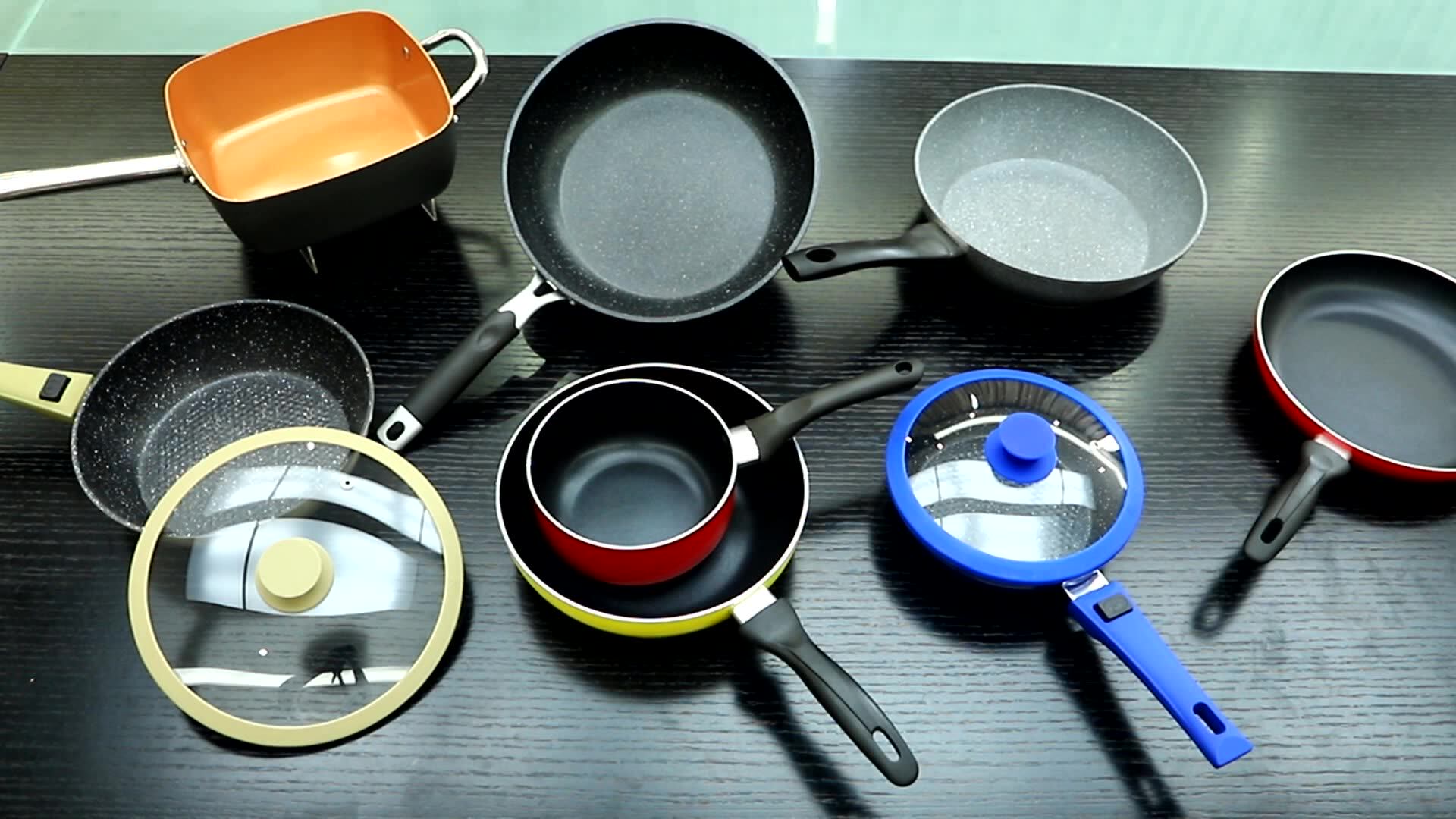 Joyway Korean Grill Pan Diecasting Aluminium Fry Pan With Spill Mouth