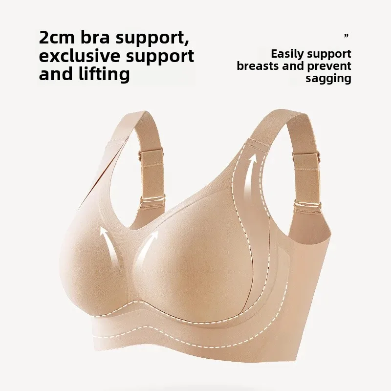 Light and thin underwear, supporting wireless bra, comfortable bra top, plus size