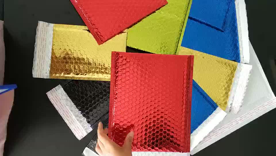 Colorful Metallic Foil Custom Bubble Envelope Poly Mailer With Logo