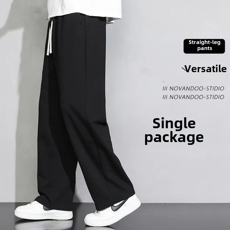 Thin trousers for leisure, plus size, drawstring, loose fit