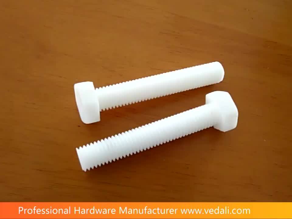 White Plastic Hex Head Bolts Pp / Polypropylene Fastener M8 X 30