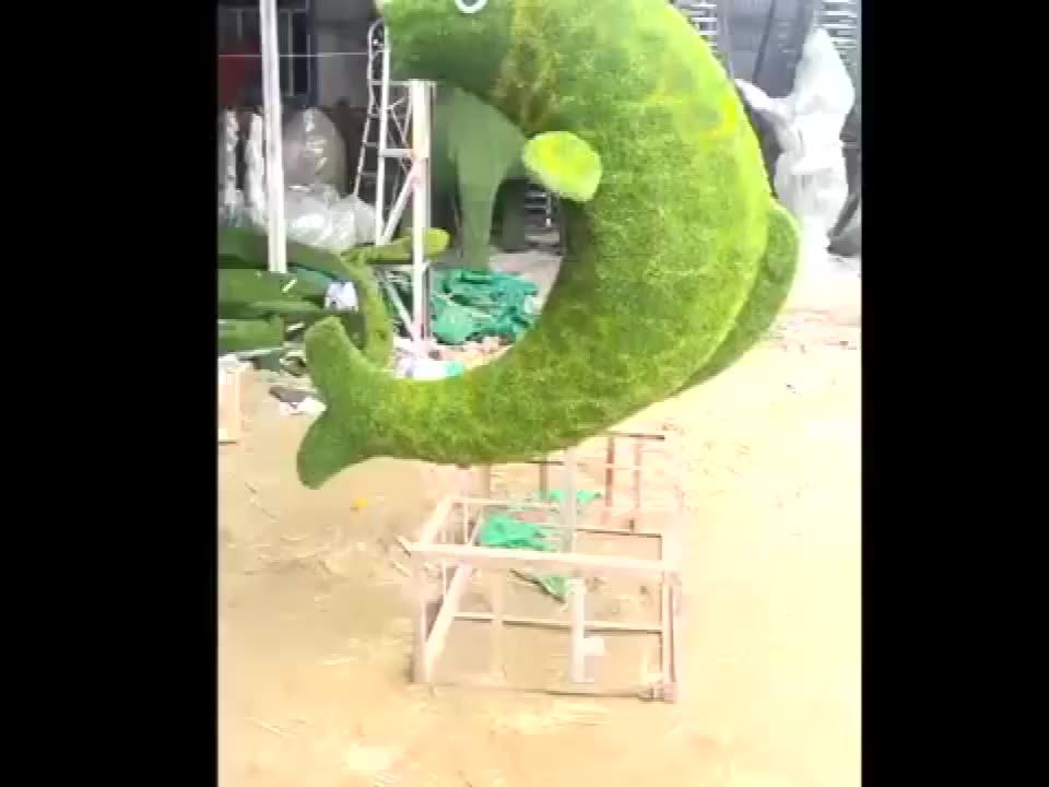 Customized Topiary Artificial Green Grass Animal Sculpture Topiary