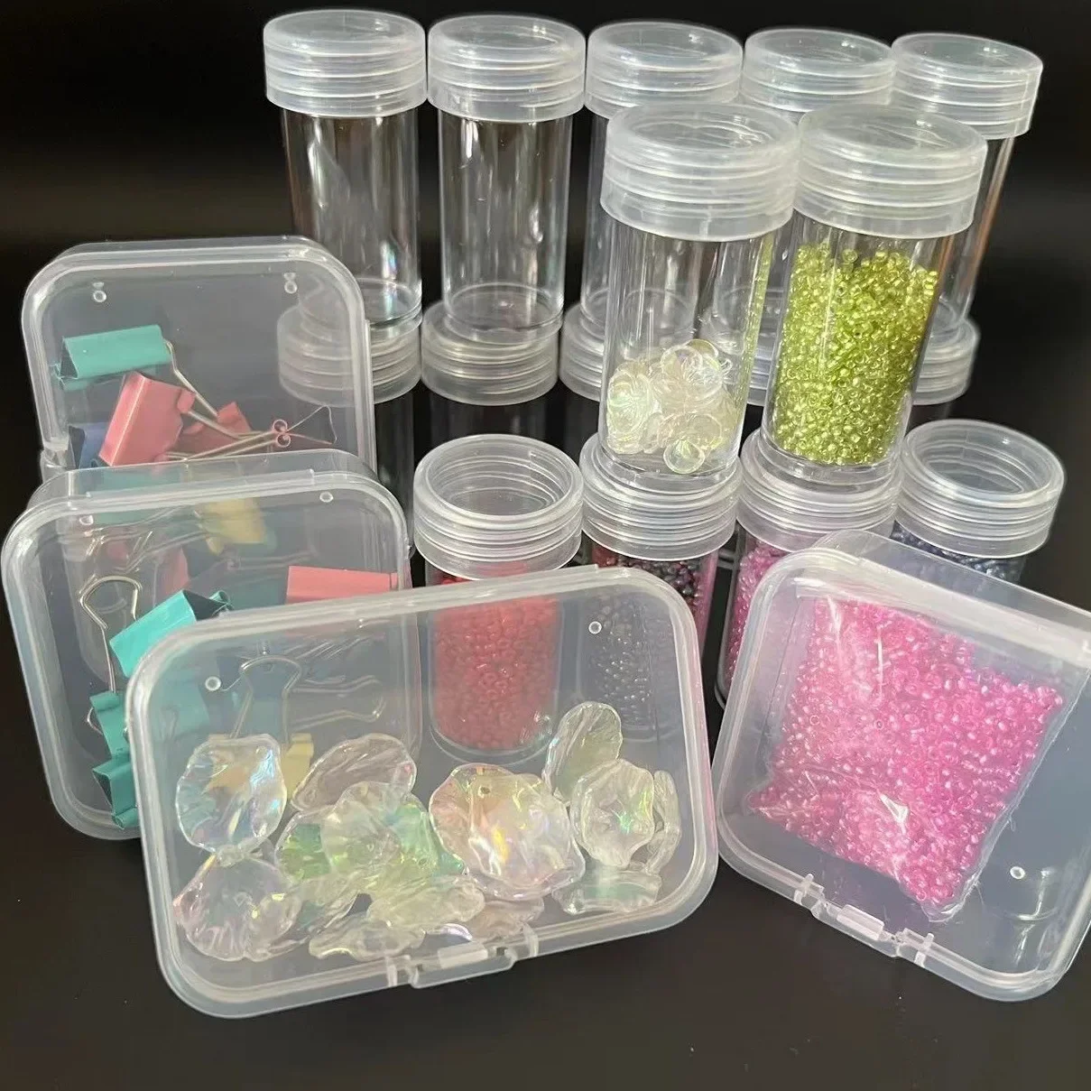 bayonet empty box rectangular lid PP transparent holder plastic storage box mask packaging parts box