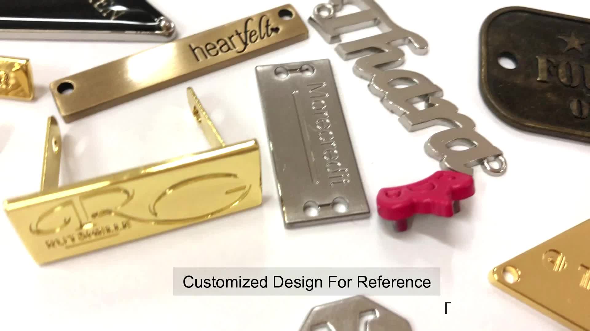 Free Sample Metal Letters Logo Gold Metal Embossed Logo For Bag Purse