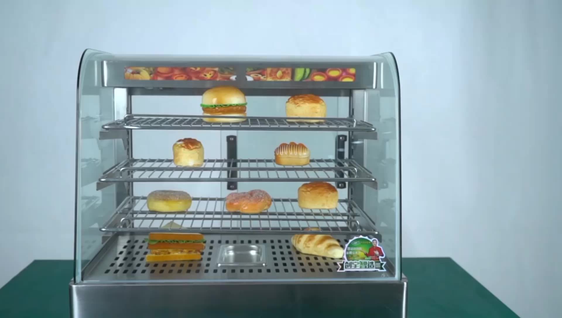 Fast Food Kitchen Equipment Hot Food Display Warmers Showcase For Sale