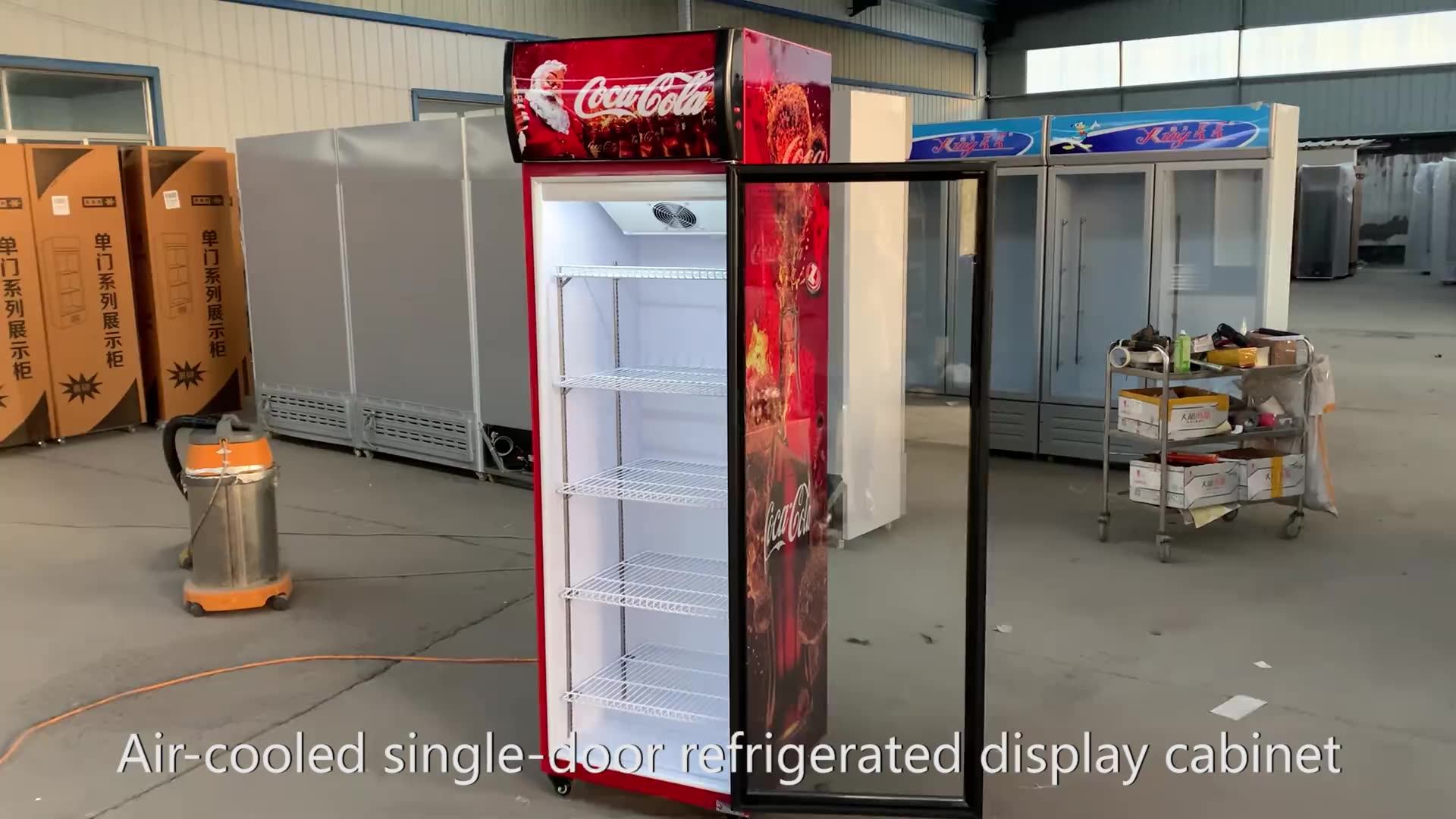 Good Quality Aircooled Style Pepsi Refrigerator Glass Door Metal Slim