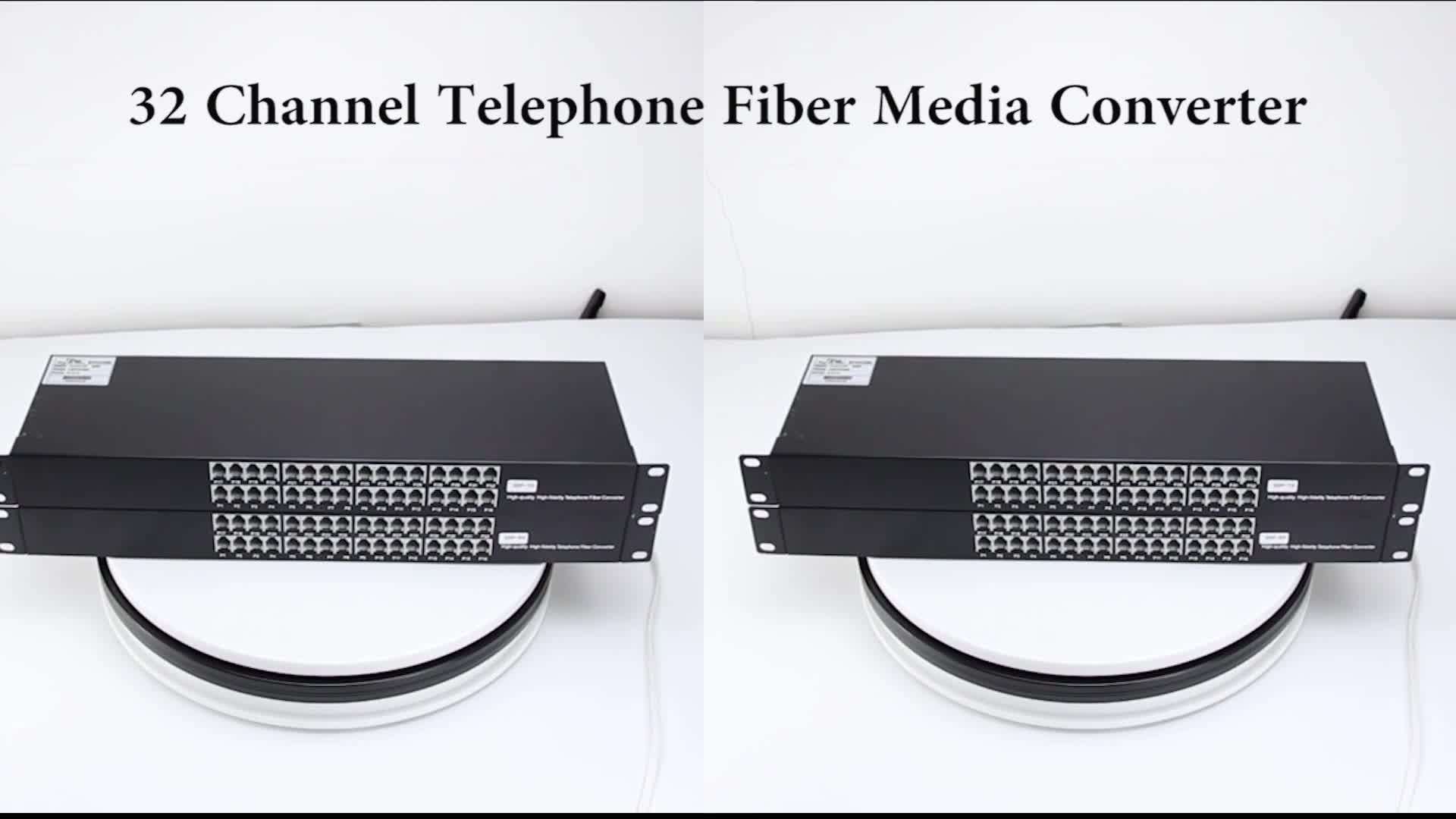 Fiber Optic Telephone Converter Single Mode Single Fiber Rack Mount 32
