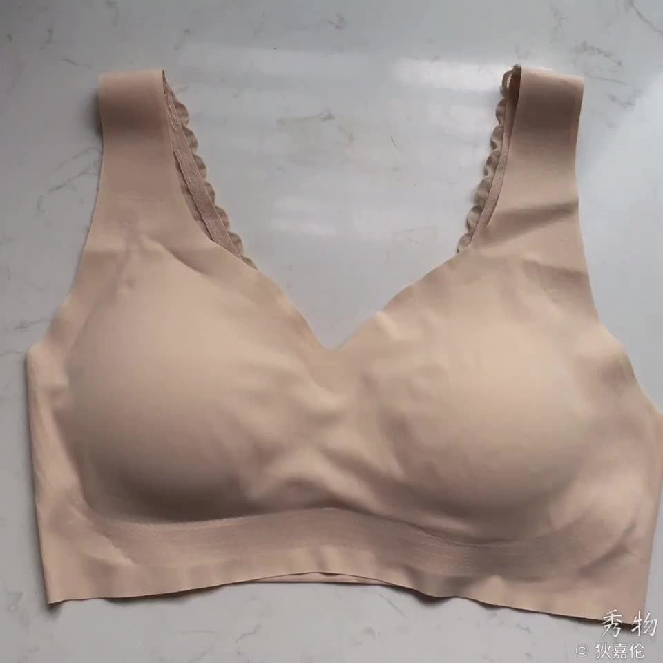 Seamless Removeable Pad Design Lace Bra Onepece Vneck Backless