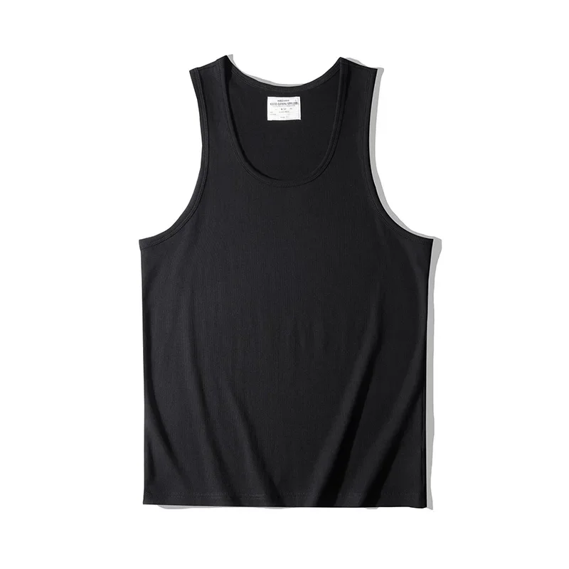 OKONKWO 280g Slim Fit Base Solid Color Threaded Vest Men's Elastic Sleeveless Sport Sweater
