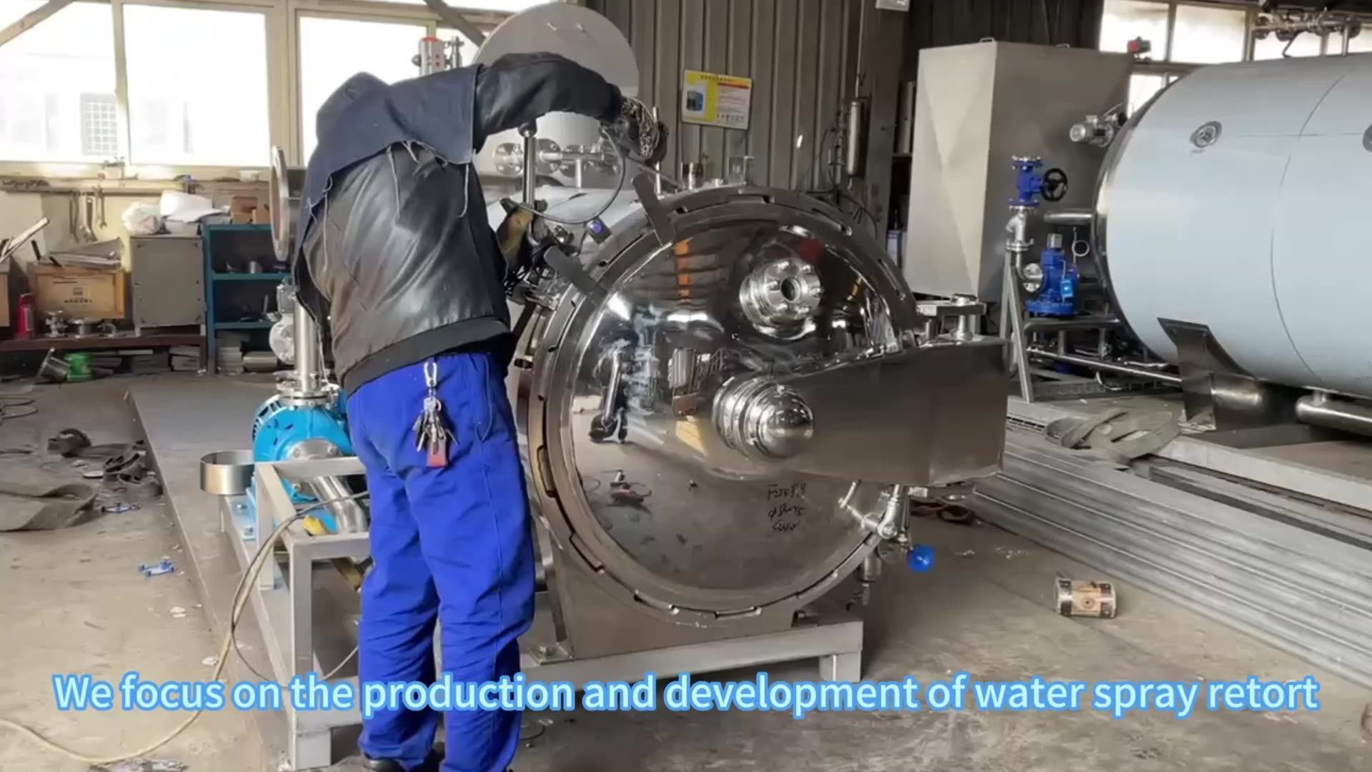 Yirui Automatic Canning Autoclave Pressure Cooker Steam Water Side