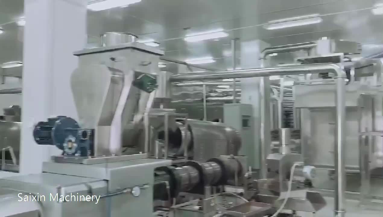 High Output Cheese Ball Corn Snacks Machine Jinan Saixin Twin Screw