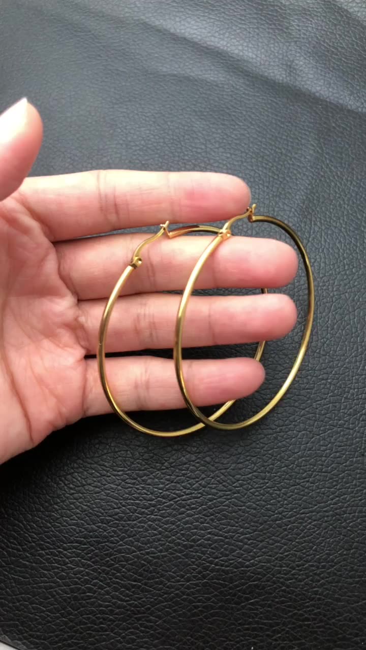 Glossy 14k Solid Gold Earrings For Women Hypoallergenic Round Clicktop