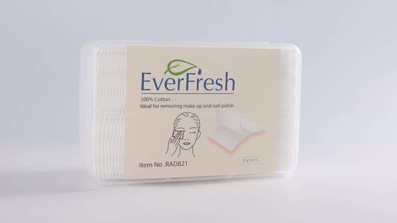 Retail 100 Pure Cotton Makeup Removal Disposable Organic Square Cotton