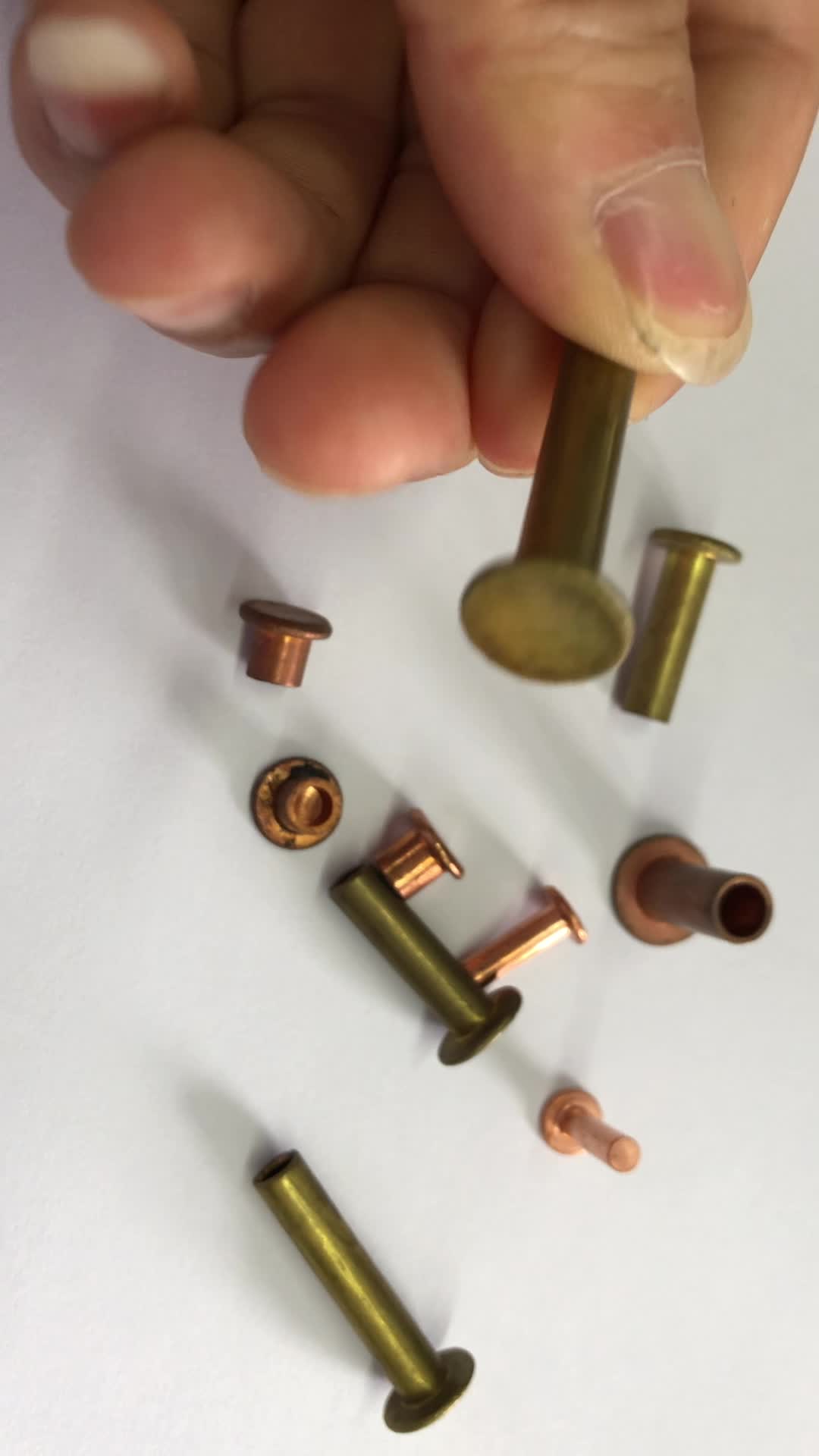 Top Quality Countersunk Head Copper Rivets Brass Flat Head Semitubular