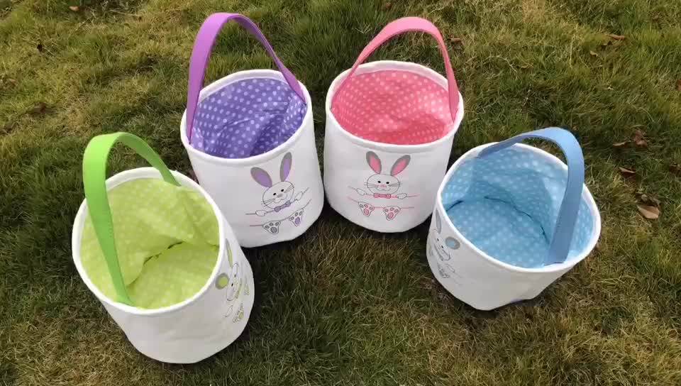 Wholesale 2020 Easter Candy Basket Sublimation Easter Bunny Egg Bucket