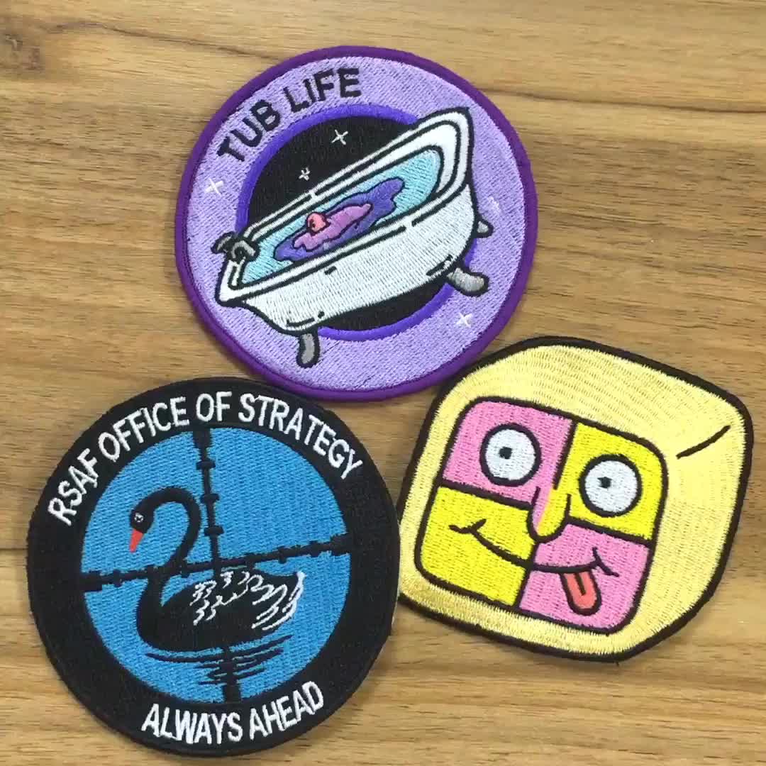 Wholesale Cheap Fashion Woven Embroidered Badges Custom Embroidery