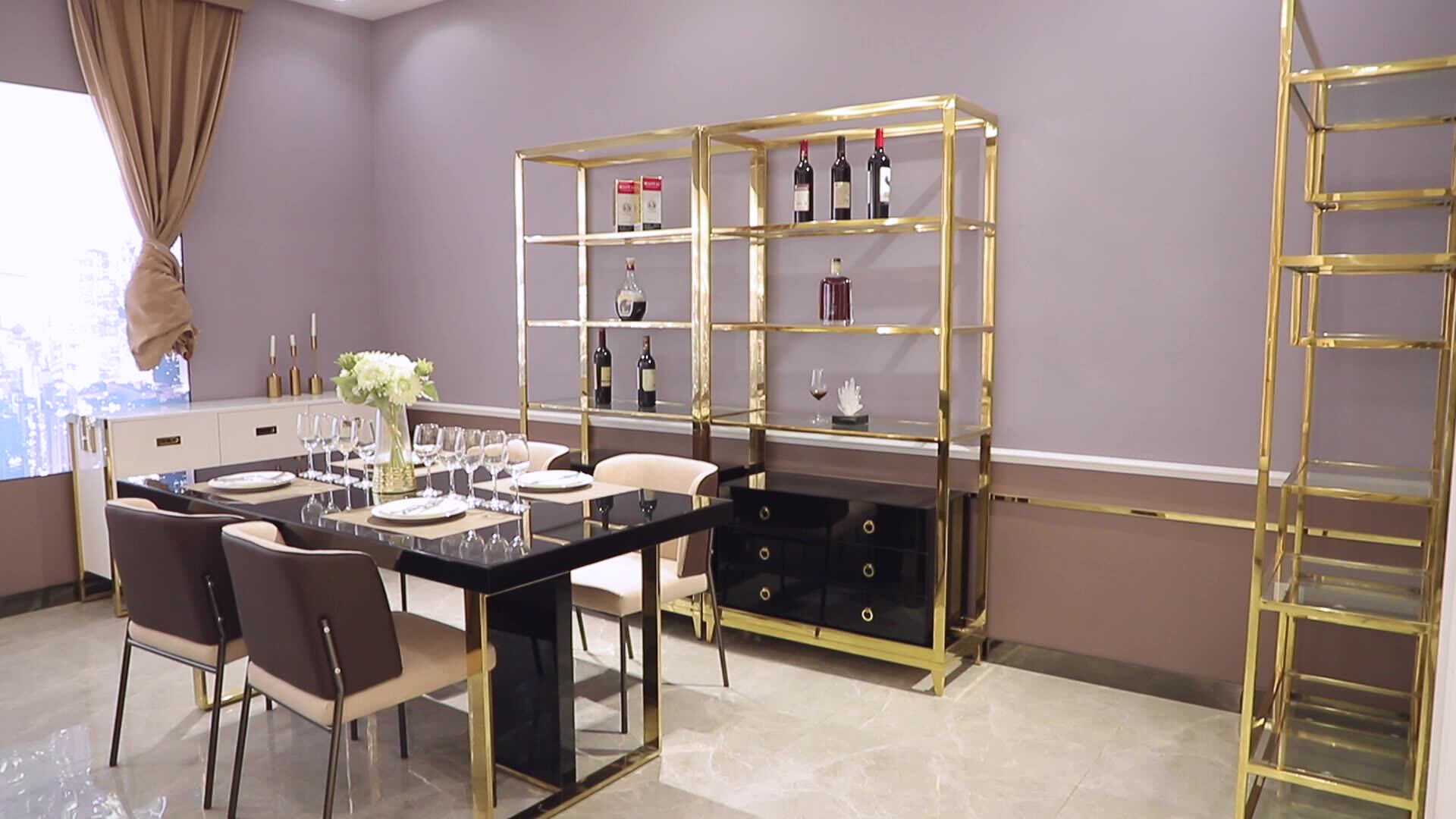 Modern Light Luxury Living Room Furniture Hotel Glass Wine