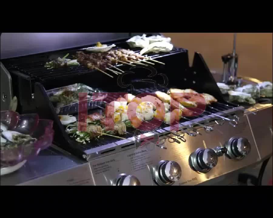 4 Burners Commercial Grill Smokeless Bbq Grill Home Garden Barbecue