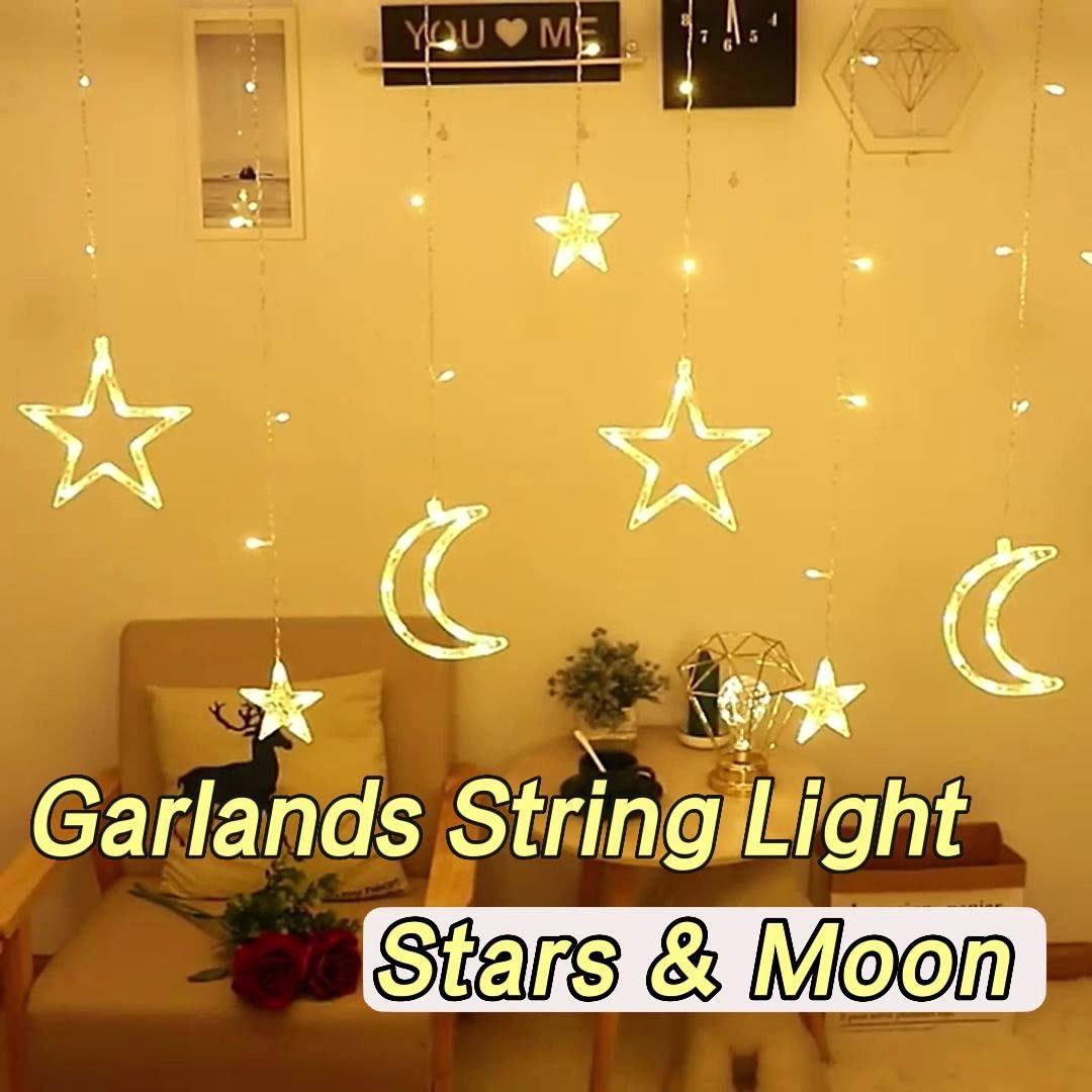 Customized Eid Mubarak Ramadan Decorations Lights Moon And Star Shape
