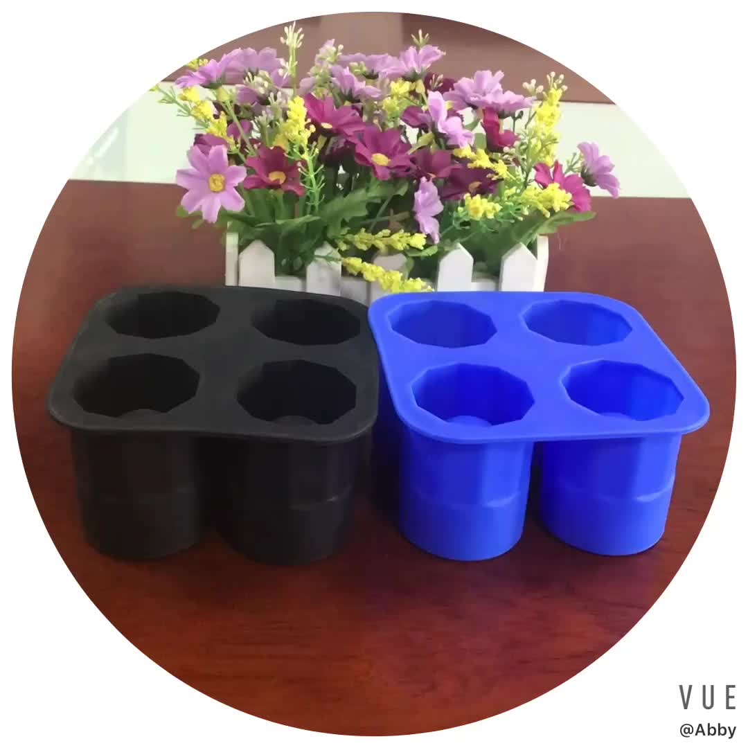 Bpa Free Silicone Ice Shot Glass Mold,Cup Shaped Silicone Ice Cube Tray