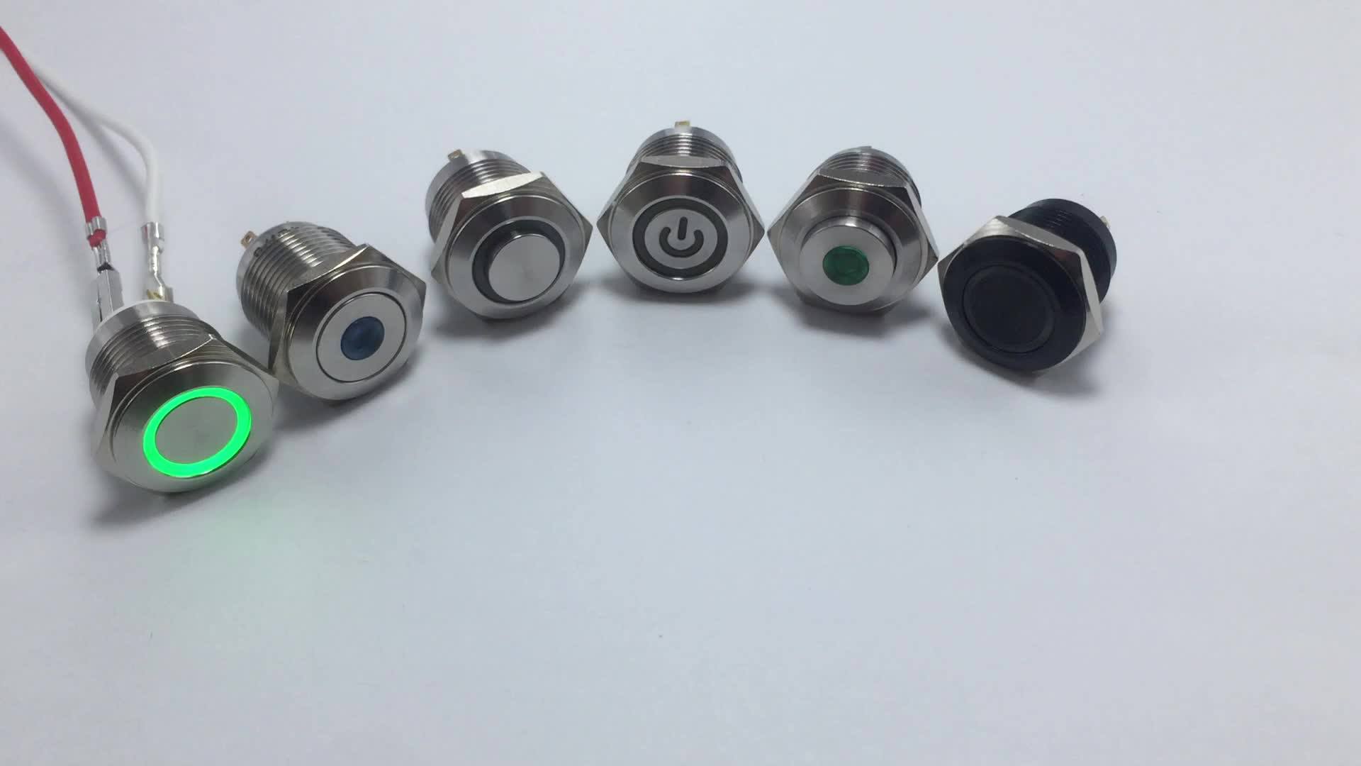 16mm Momentary Waterproof Ip67 Metal Push Button Led Switch Buy Metal