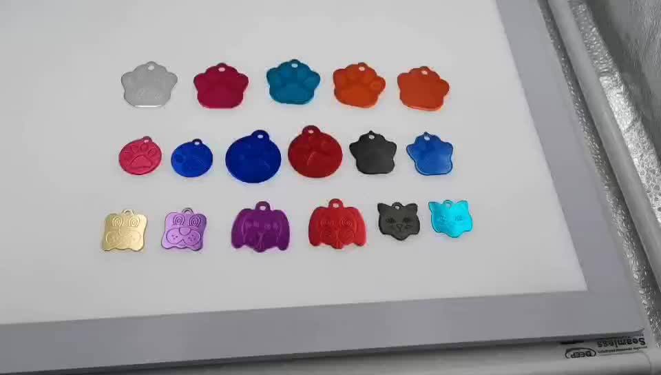 Wholesale Aluminum Pet Id Tags Custom Design Logo Paw Shape Dog Tag