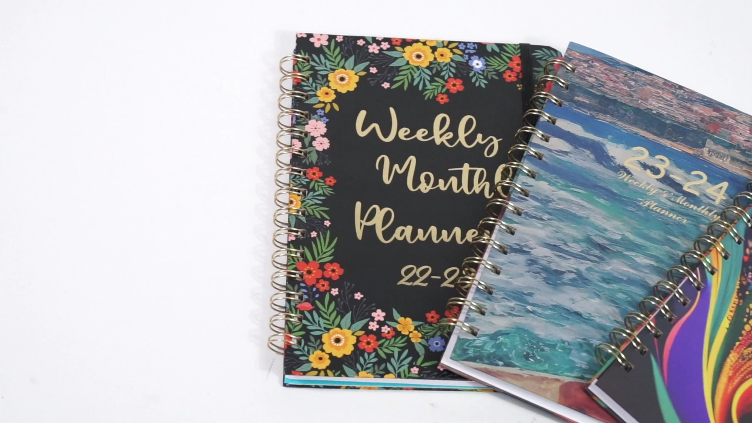 2024 Home Office Custom Hardcover Planner Inner Page Customizable Printed A5 A6 Spiral Notebook