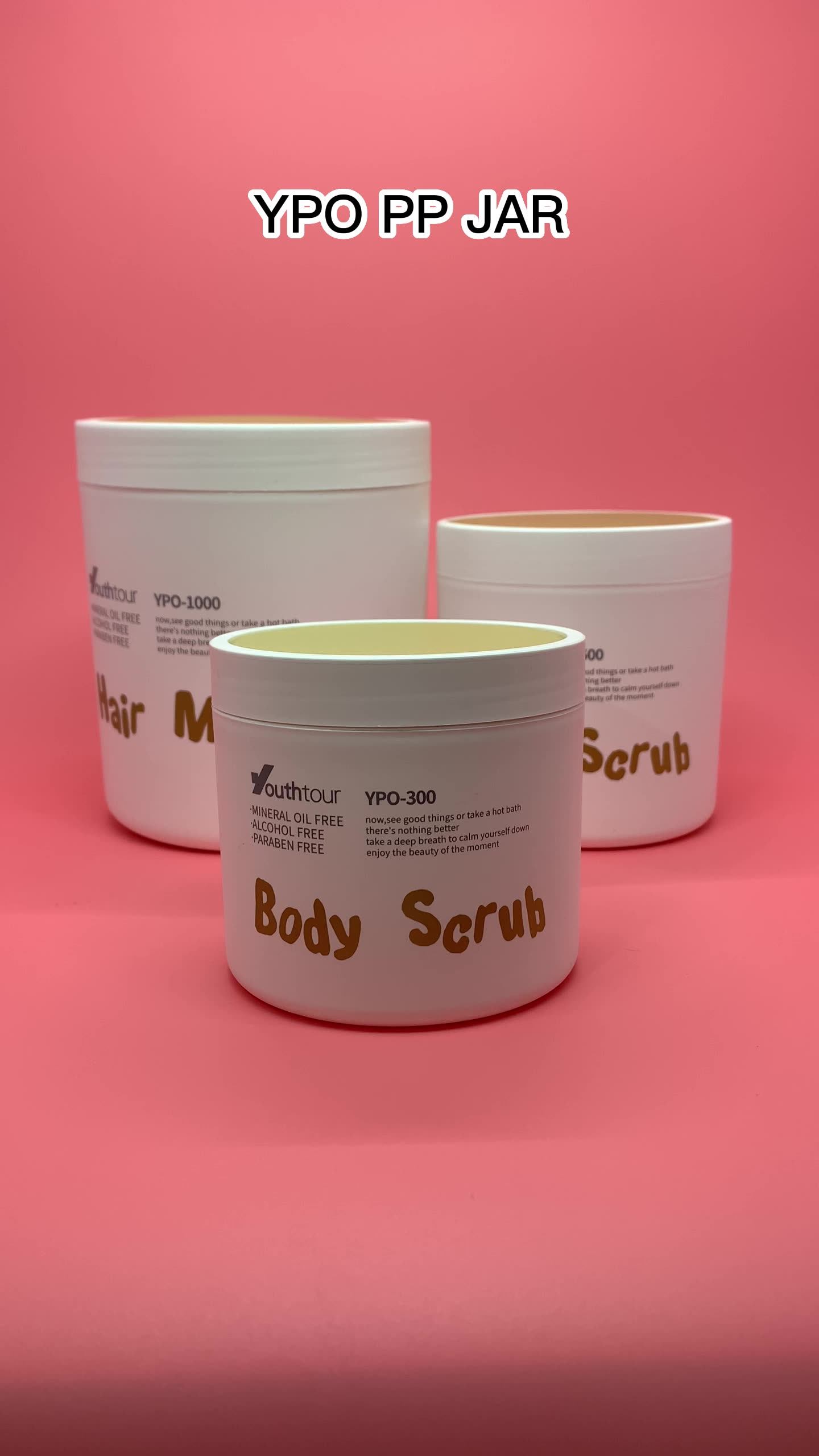 Custom Cosmetic Body Scrub Jar With Lid Widemouth Facial Hair