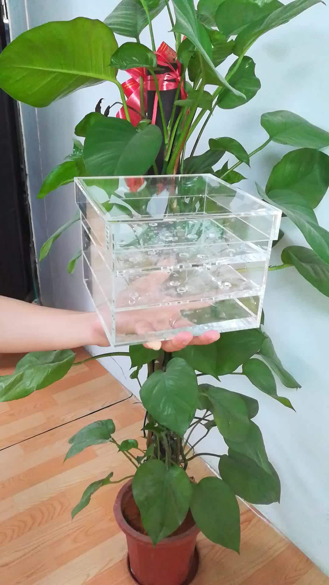 Wedding Acrylic Rose Holder Box,Clear Beautiful Flower Display Box