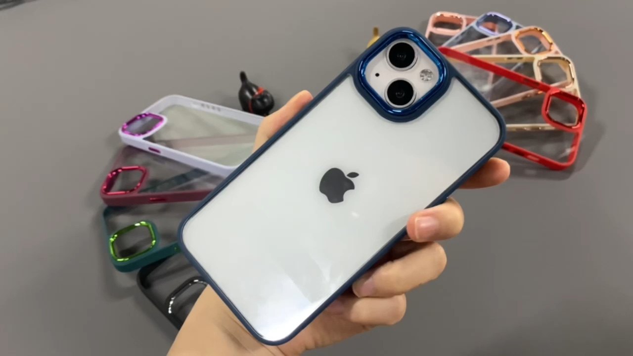 Mobile Accessories Plating Camera Clear Tpu Pc Hard Plastic Phone Case