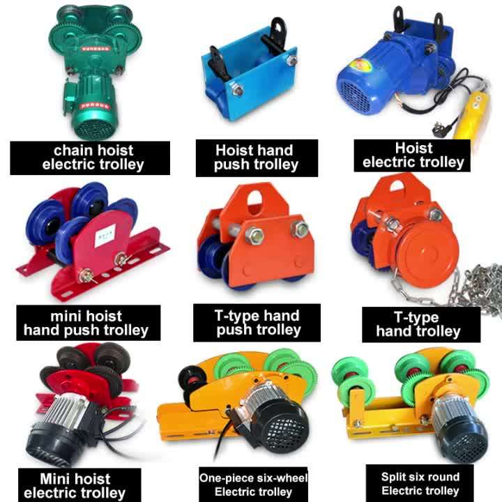 500kg 1000kg Ibeam Trolley Manual / Handpush Track Roller Trolley