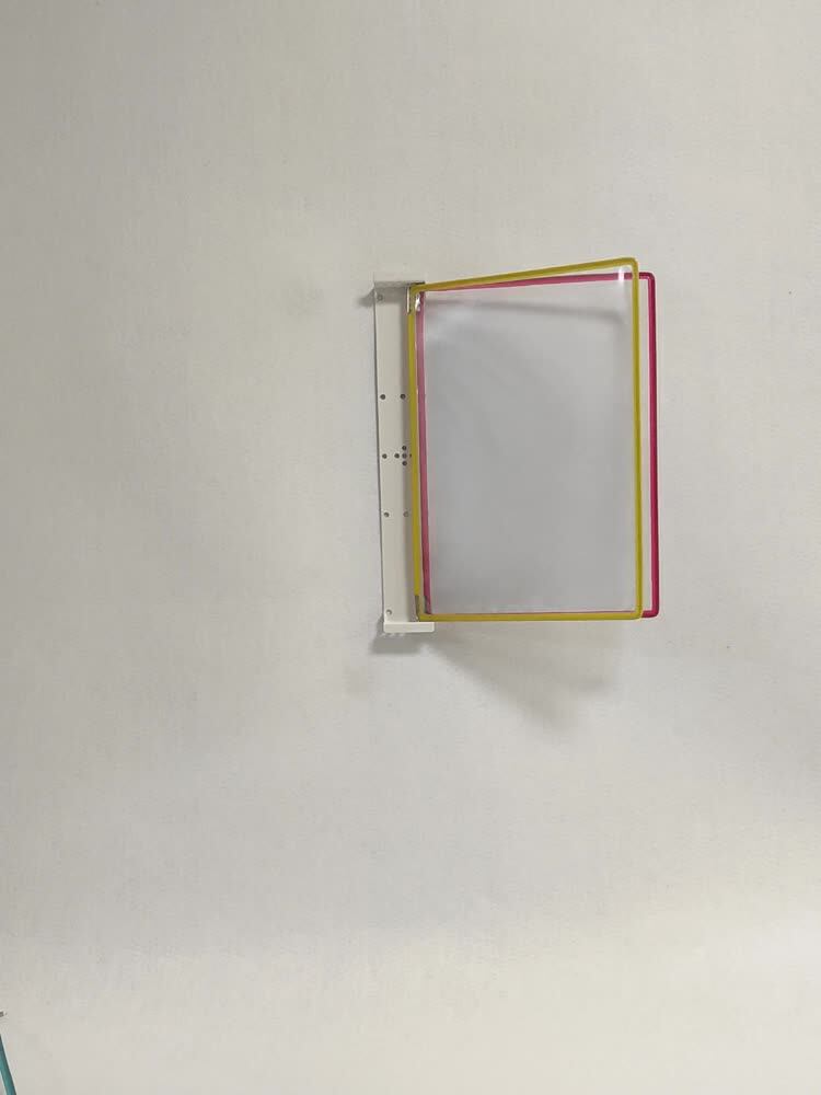 A4 Wall-mounted flip data rack Hanging loose-leaf transparent shaft folder Wall-mounted page display rack 5 pages