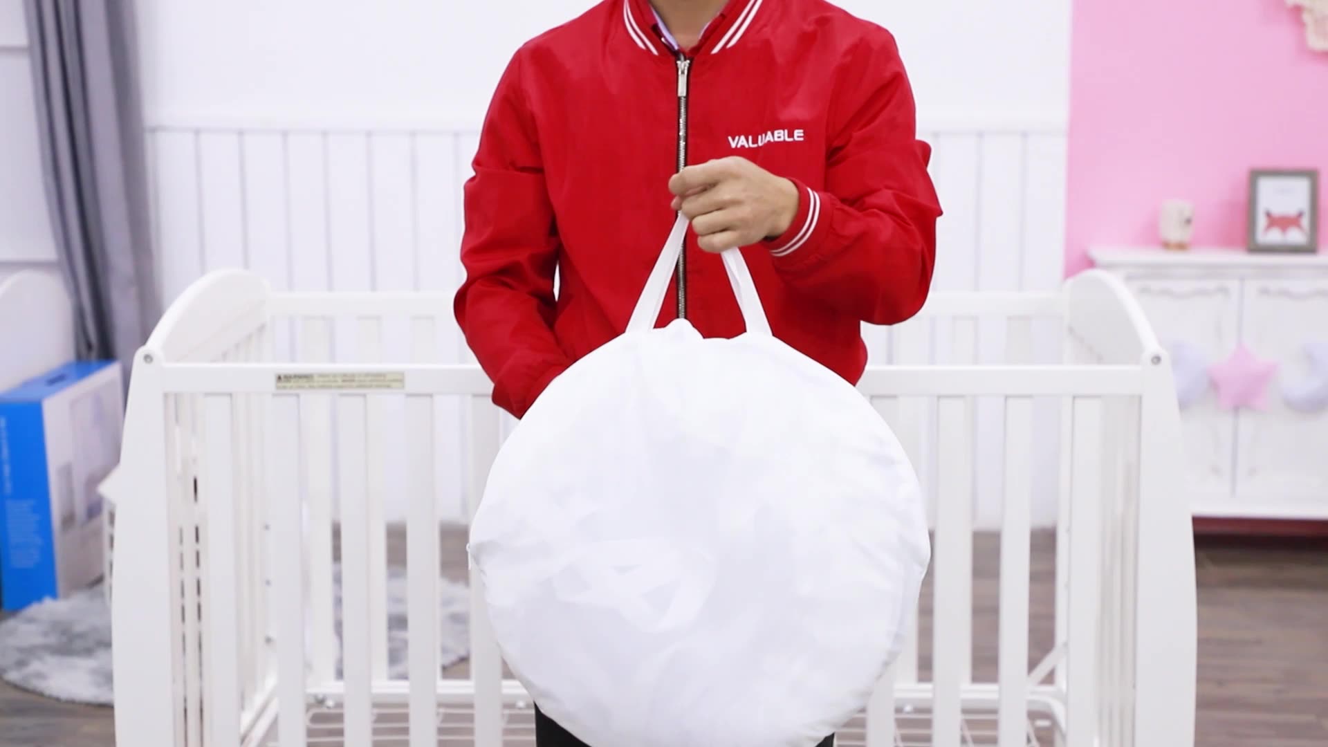 Prevent Baby Climbing Out Safety Portable Baby Net Crib Canopy Cover