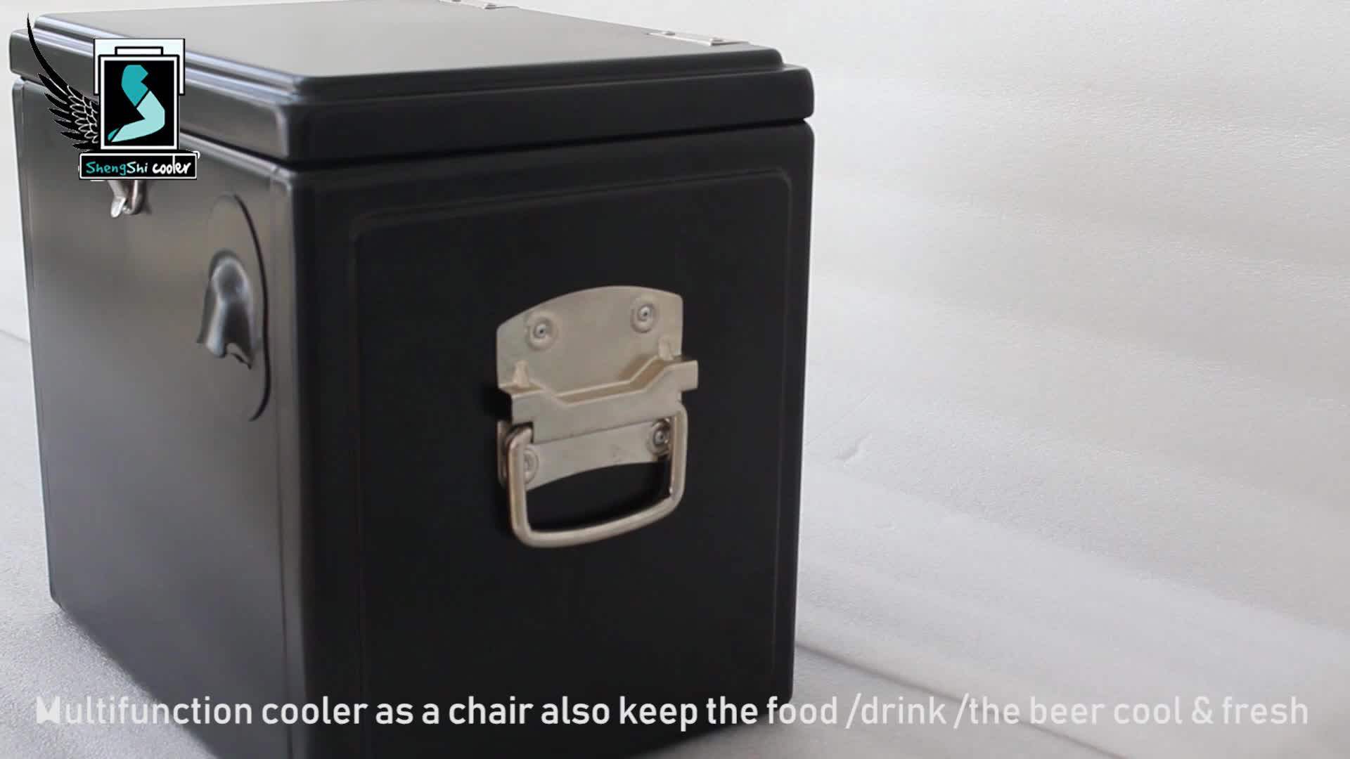 Customized 15 Liter Black Metal Vintage Ice Cooler Cooling Box Buy