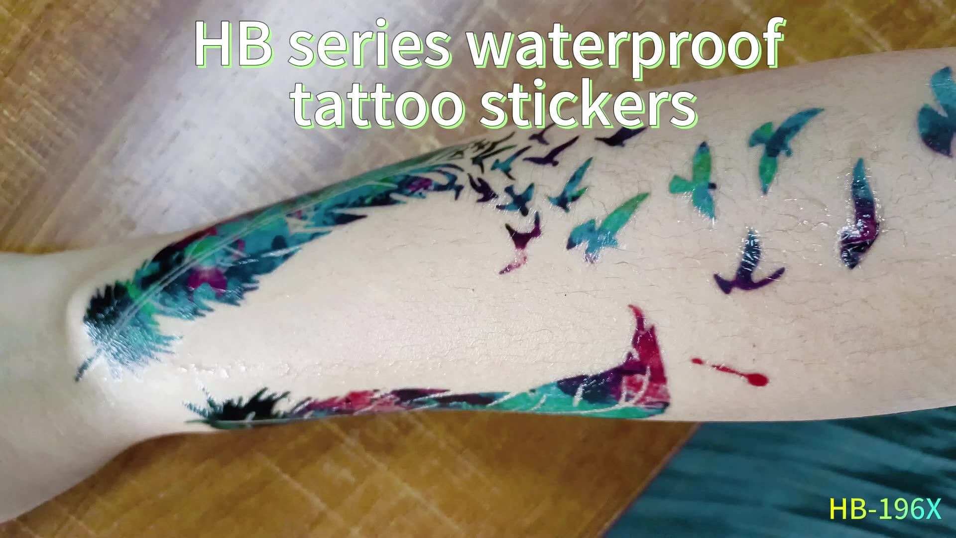 2 Bunte Kompass-Tattoos Mit Vögeln & Wasserfarben-Look – Temporäre XL-Tattoos Für Skin Art