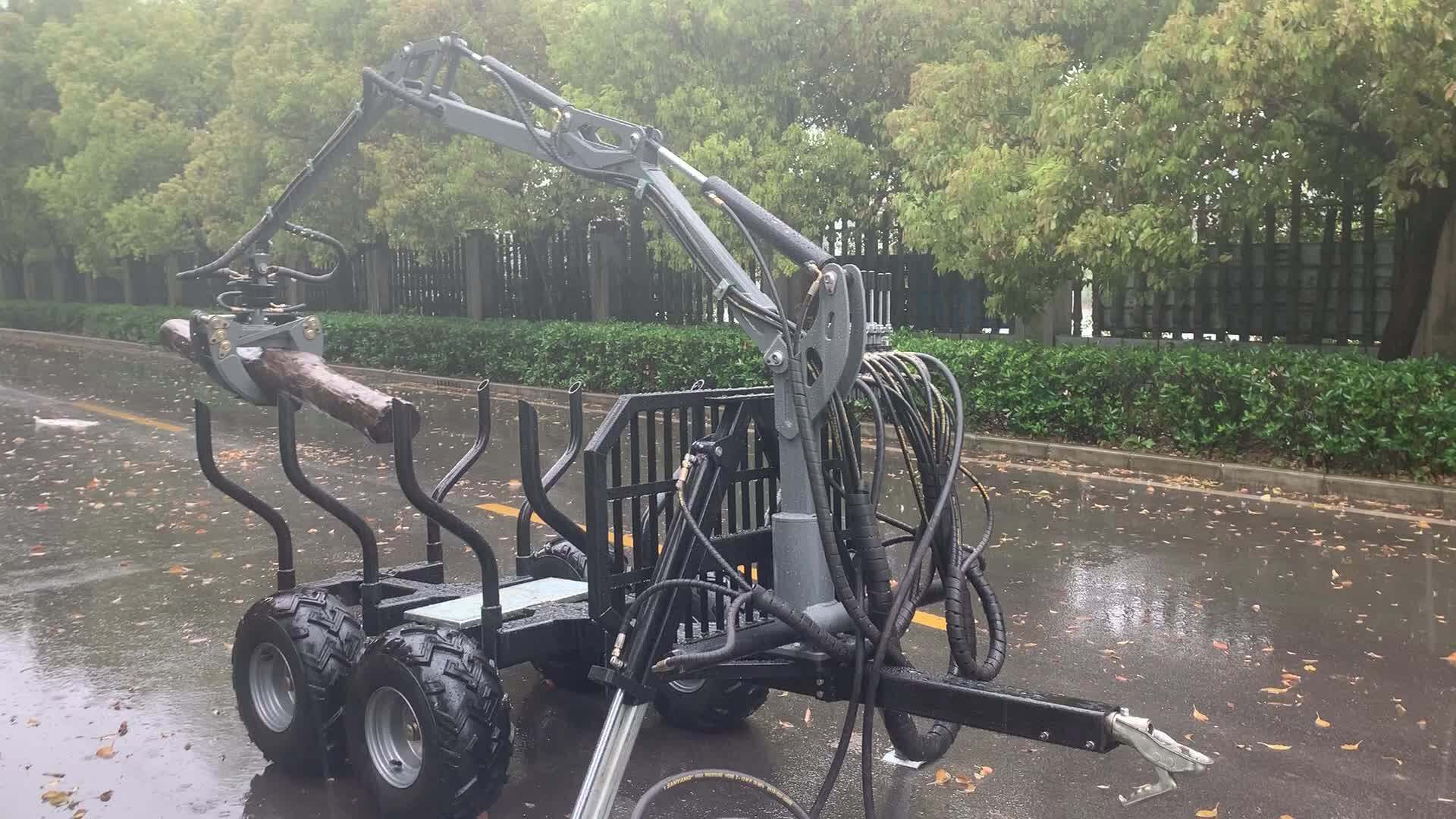 High Quality Timber Crane 4m Reach Tractor Linkage Or Trailer Mount 360