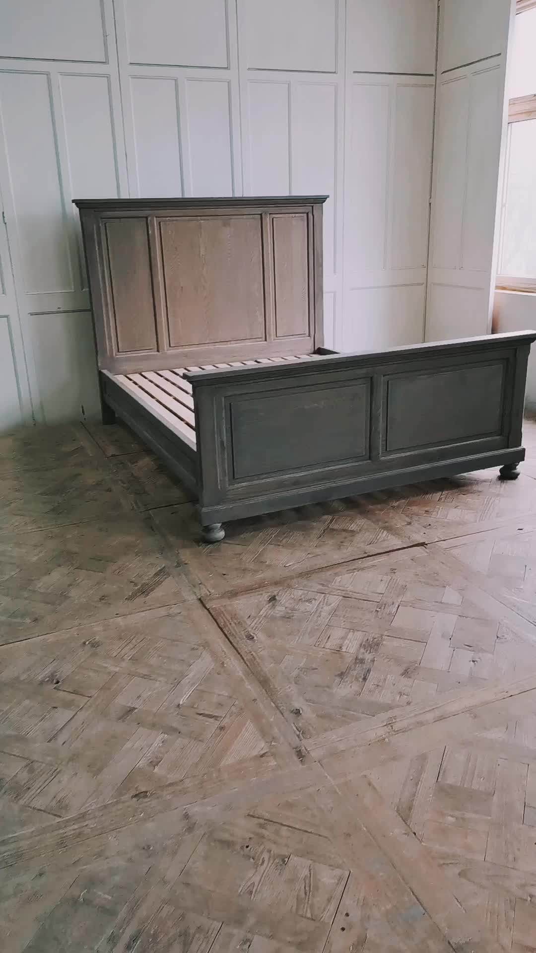 Vintage French Style Queen Simple Wood Fabric Bed Buy Bed,French