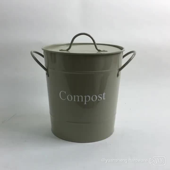 Hot sale Iron kitchen compost bin with a plastic inner, View compost