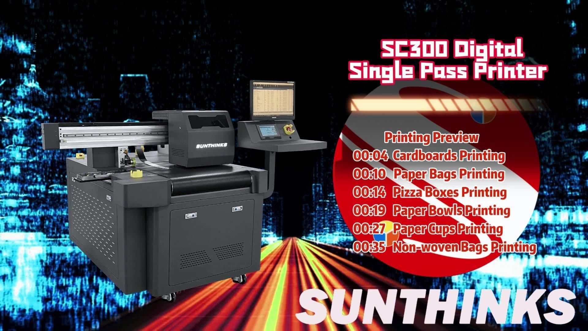 Single Pass Paper Bags Printing Machine Auto Feeder Corrugated Paper ...