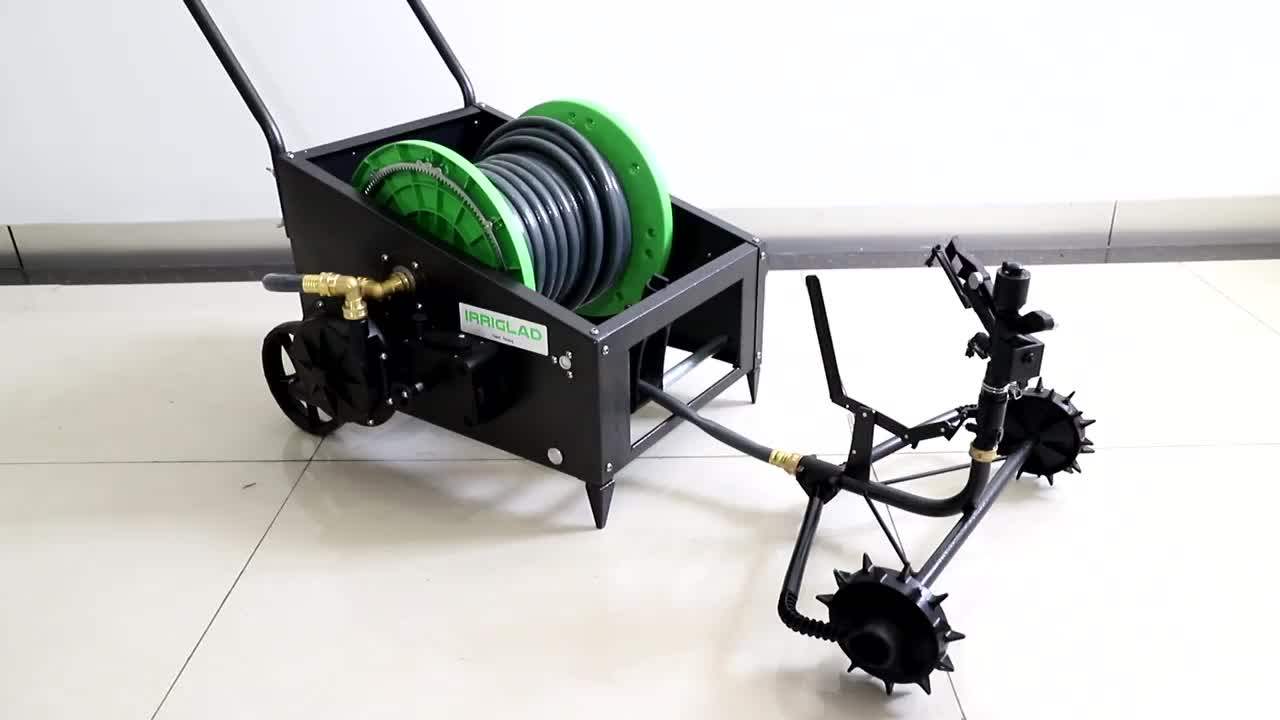 Fully Automatic Hose Reel Watering Cart Steel Frame Travelling