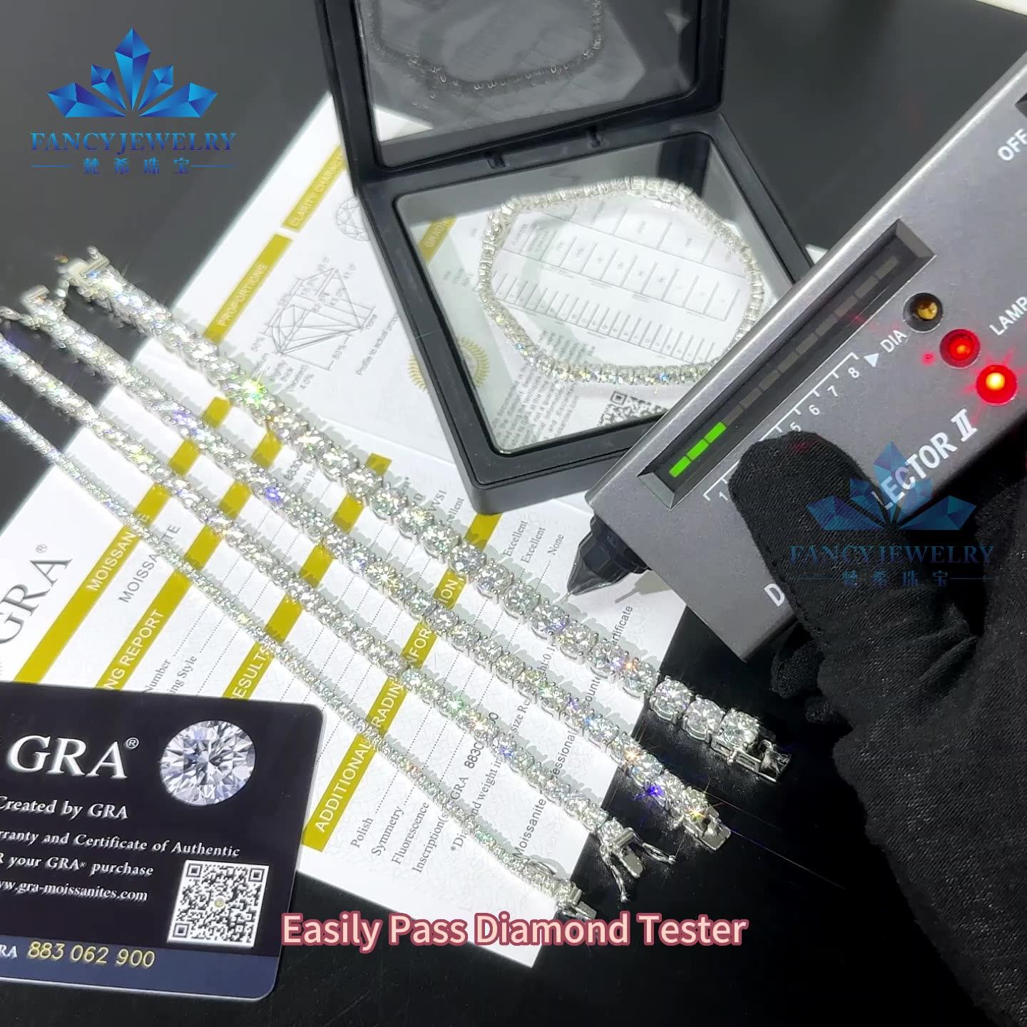 Trendy Bracelets Pass Diamond Tester 925 Silver Moissanite Tennis Chain