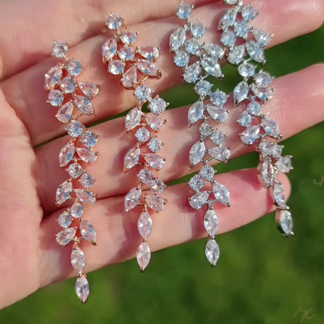 Orecchn da sposa n oro rosa, Orecchn da sposa n crstallo