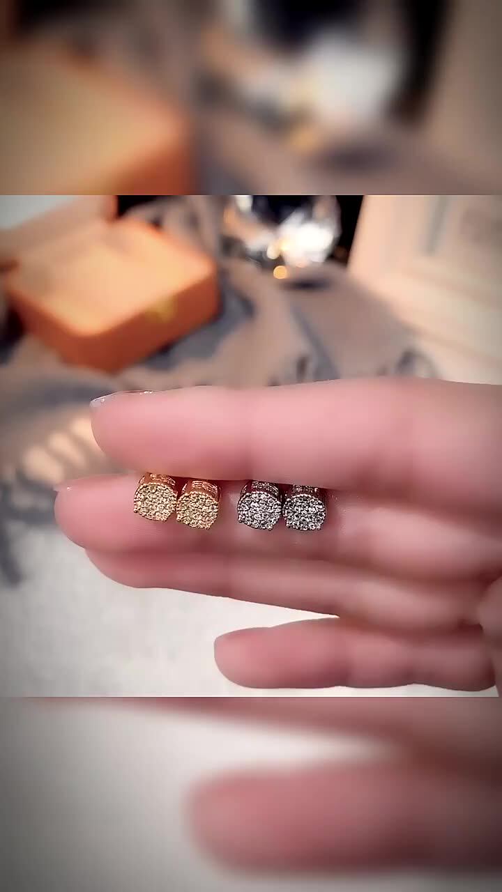 CAOSHI Zircon Stud Earrings - Trendy CZ Diamond Punk Ears